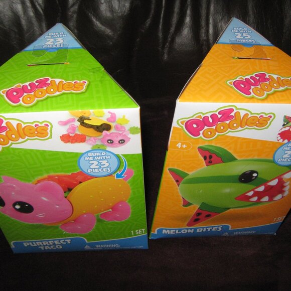 NWT TWO Retired Puzoodles Purrfect Taco and Melon Bites, 3D Puzzles - Picture 1 of 8